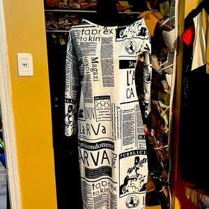 White and black printed dress